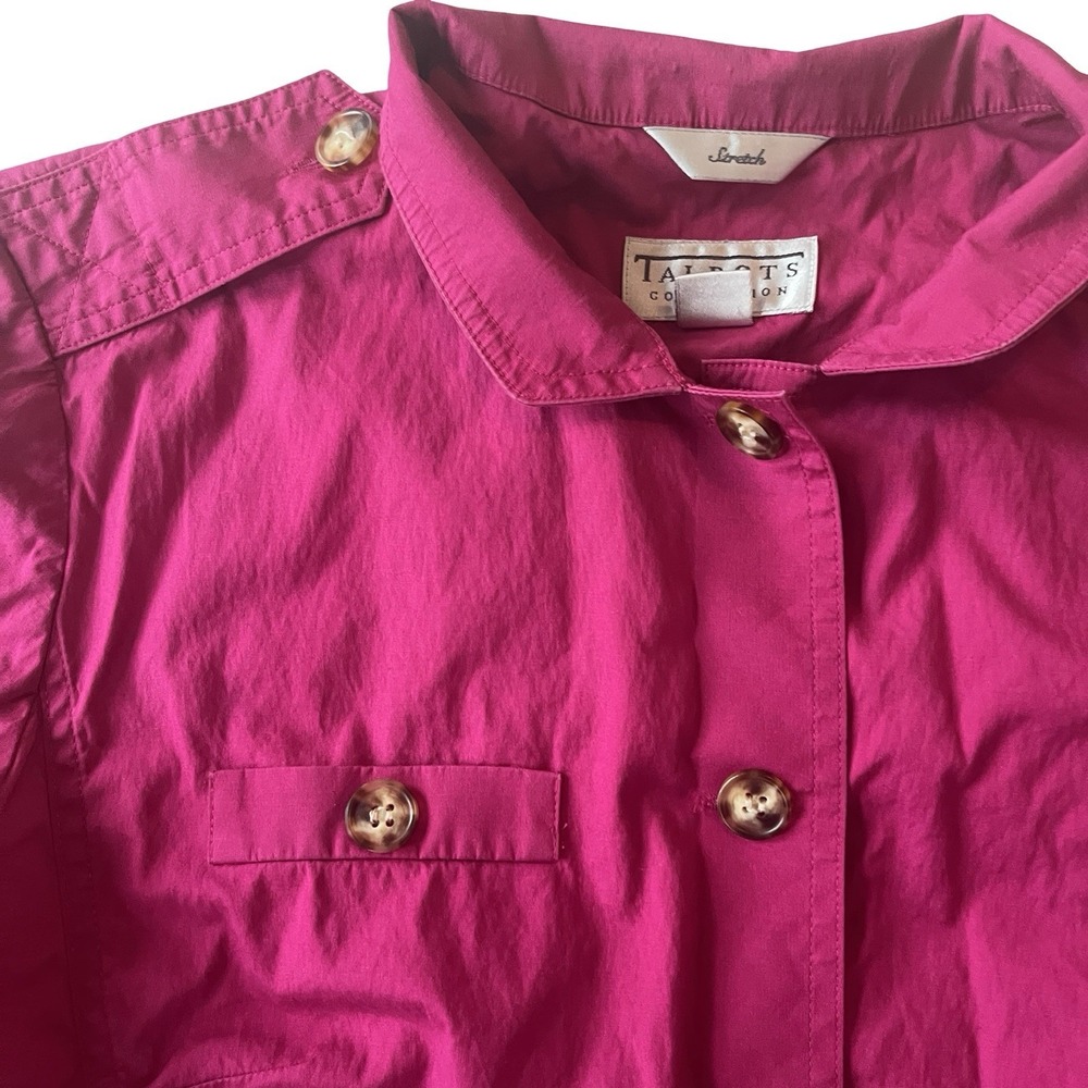 VTG Talbots Collection Womens Size 8 Fuschia Dark Pink Jacket Blazer Lightweight - Picture 7 of 9